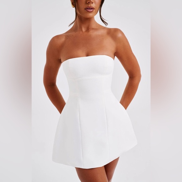 ‼️ SOLD ‼️ Strapless Mini Dress - Ivory - Picture 3 of 12